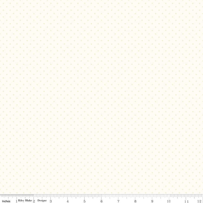 Swiss Dot Cream on Cream Fabric by Riley Blake Designs, C600-01 CREAM, 1/2 yard increments