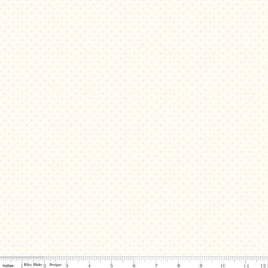Swiss Dot Cream on Cream Fabric by Riley Blake Designs, C600-01 CREAM, 1/2 yard increments