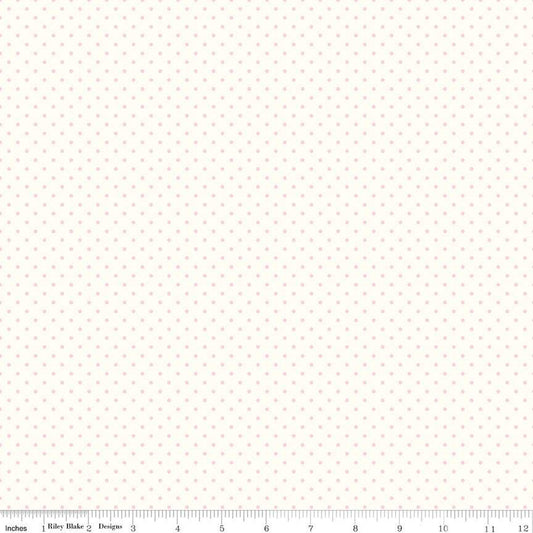 Swiss Dot On Cream Baby Pink, C600-BABY PINK