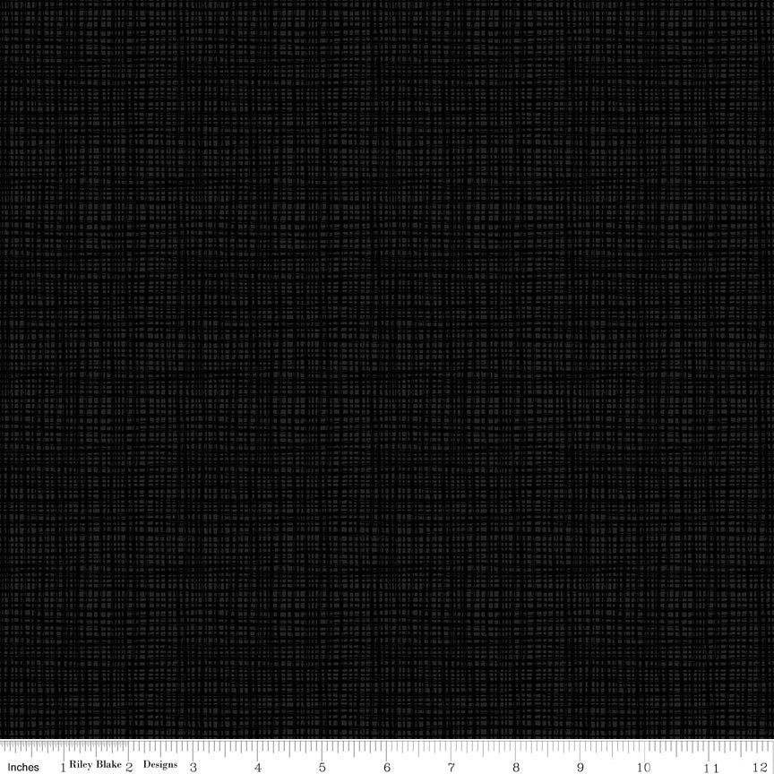 Texture In Color Black Fabric for Riley Blake C610-BLACK, 1/2 yard increments