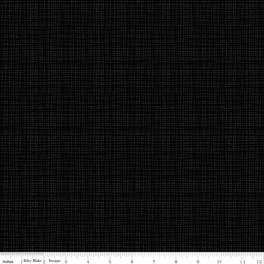 Texture In Color Black Fabric for Riley Blake C610-BLACK, 1/2 yard increments