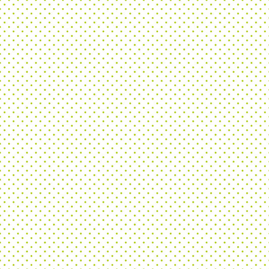 Swiss Dot Lime On White Fabric by Riley Blake Designs, C660-32 LIME, 1/2 yard increments