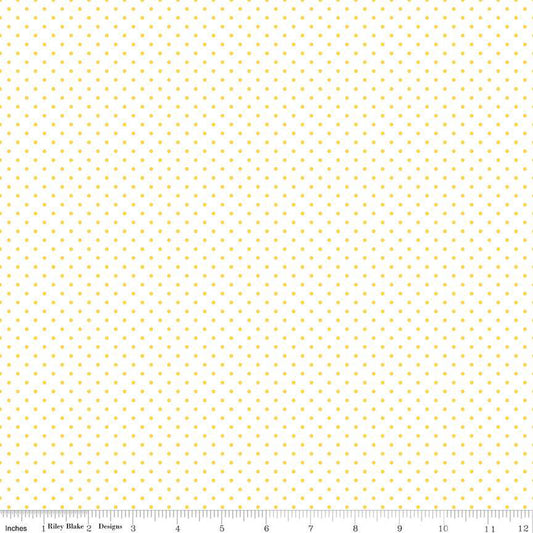 Swiss Dot On White Yellow, C660-50 YELLOW