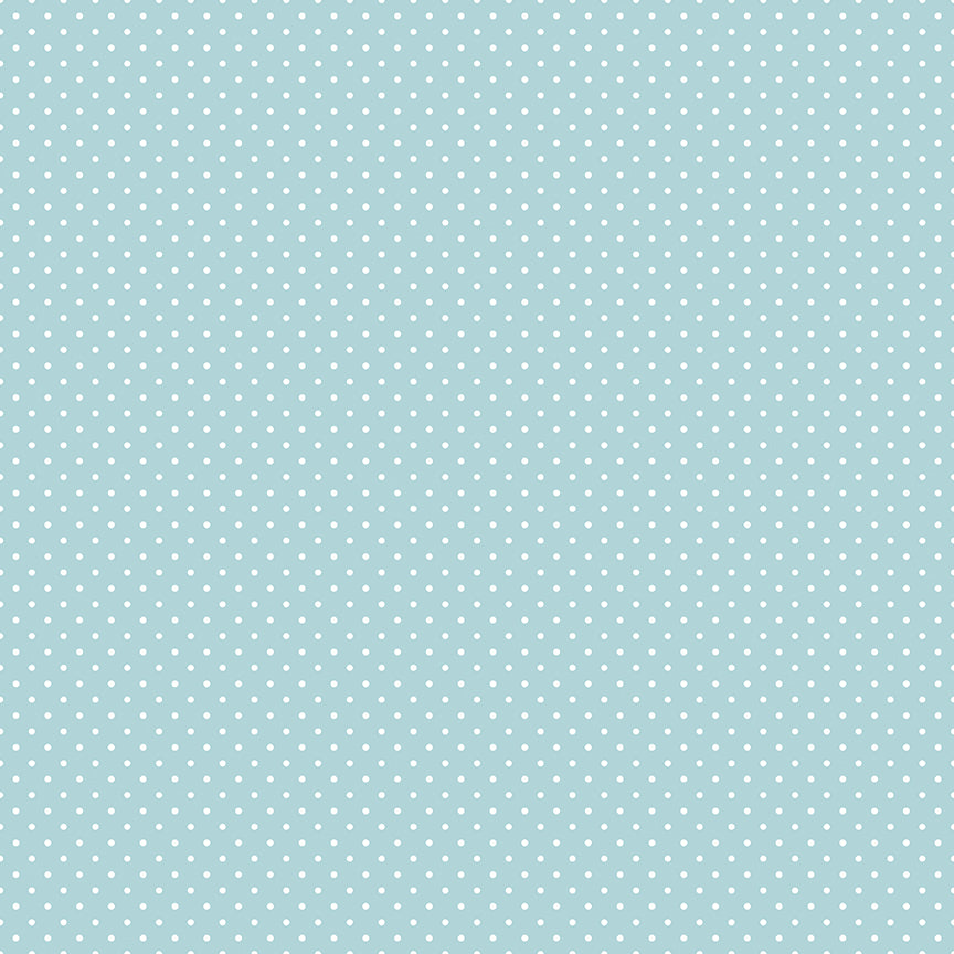 Swiss Dot White On Aqua Fabric by Riley Blake Designs, C670-20 AQUA, 1/2 yard increments