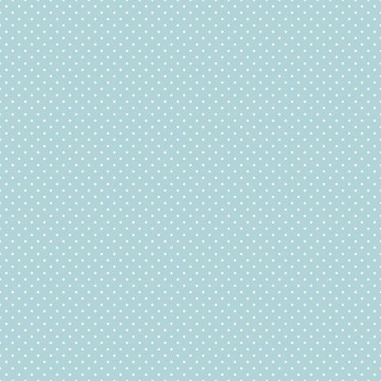 Swiss Dot White On Aqua Fabric by Riley Blake Designs, C670-20 AQUA, 1/2 yard increments