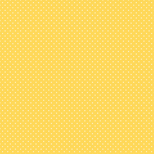 Swiss Dot White On Yellow Fabric by Riley Blake Designs, C670-50 YELLOW, 1/2 yard increments