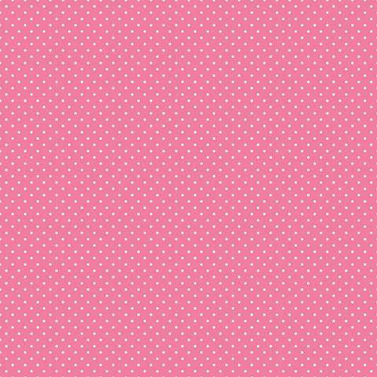Swiss Dot White On Hot Pink Fabric by Riley Blake Designs, C670-70 HOTPINK, 1/2 yard increments