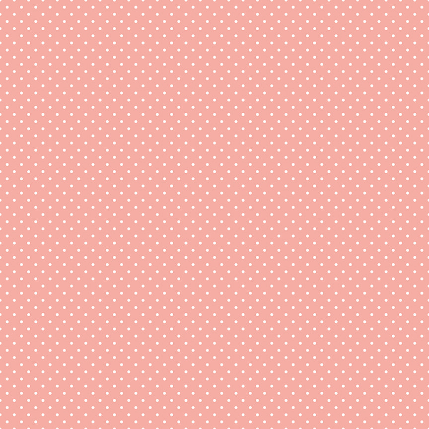 Swiss Dot White On Apricot Blush Fabric by Riley Blake Designs, C670-APRICOTBLUSH, 1/2 yard increments