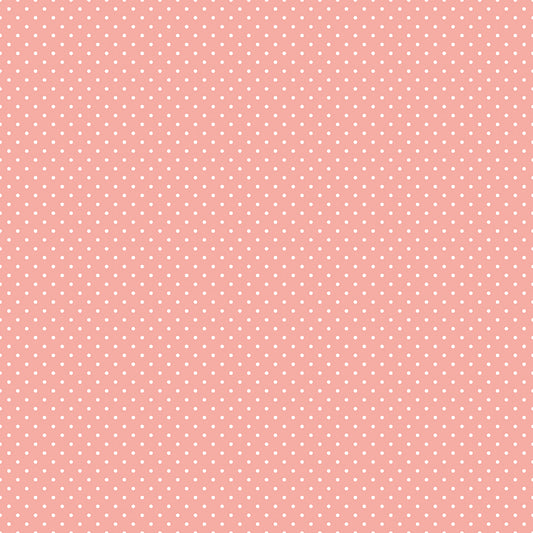 Swiss Dot White On Apricot Blush Fabric by Riley Blake Designs, C670-APRICOTBLUSH, 1/2 yard increments
