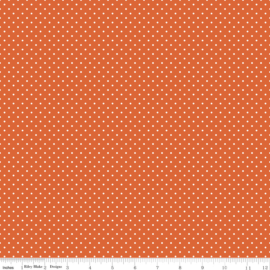 Swiss Dot White on Autumn Fabric by Riley Blake Designs, C670-AUTUMN, 1/2 yard increments