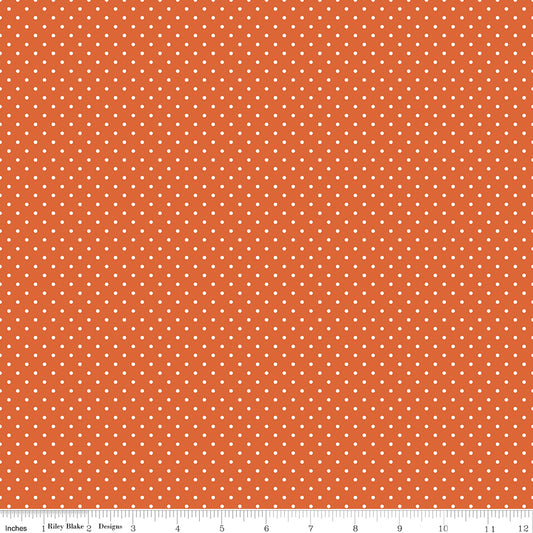 Swiss Dot White on Autumn Fabric by Riley Blake Designs, C670-AUTUMN, 1/2 yard increments