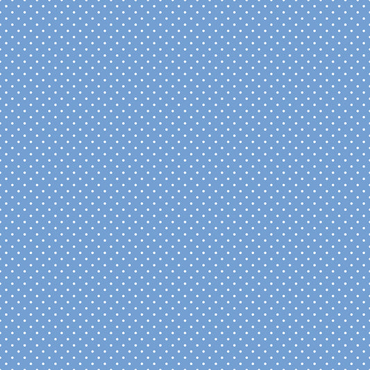 Swiss Dot White On Blueberry Fabric by Riley Blake Designs, C670-BLUEBERRY, 1/2 yard increments