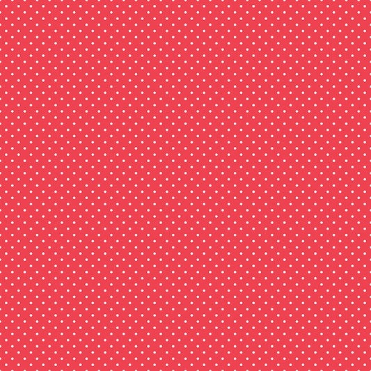 Swiss Dot White On Cayenne Fabric by Riley Blake Designs, C670-CAYENNE, 1/2 yard increments
