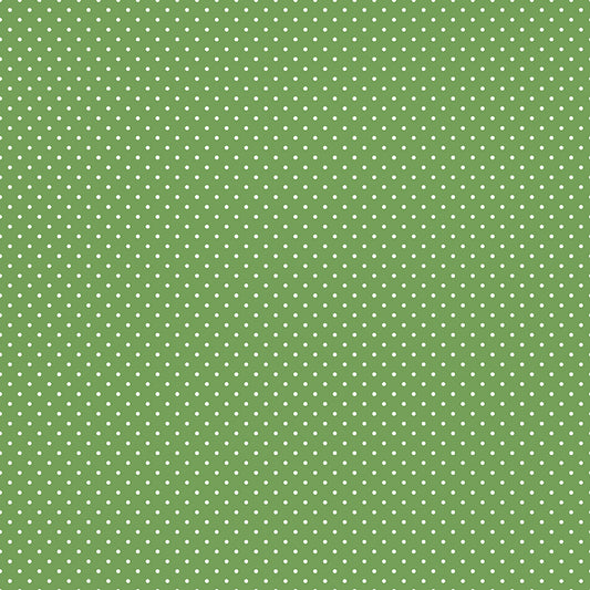 Swiss Dot White on Clover Fabric by Riley Blake Designs, C670-CLOVER, 1/2 yard increments