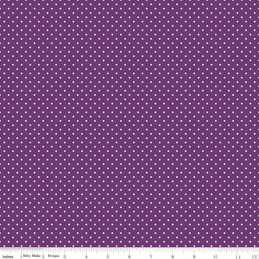 Swiss Dot Eggplant by Riley Blake Designs, C670-EGGPLANT, 1/2 yard increments