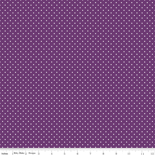 Swiss Dot Eggplant by Riley Blake Designs, C670-EGGPLANT, 1/2 yard increments