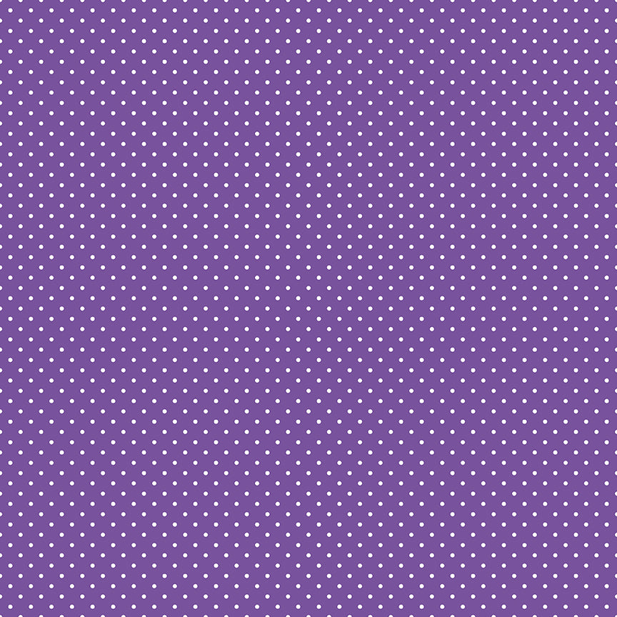 Swiss Dot White on Iris Fabric by Riley Blake Designs, C670-IRIS, 1/2 yard increments