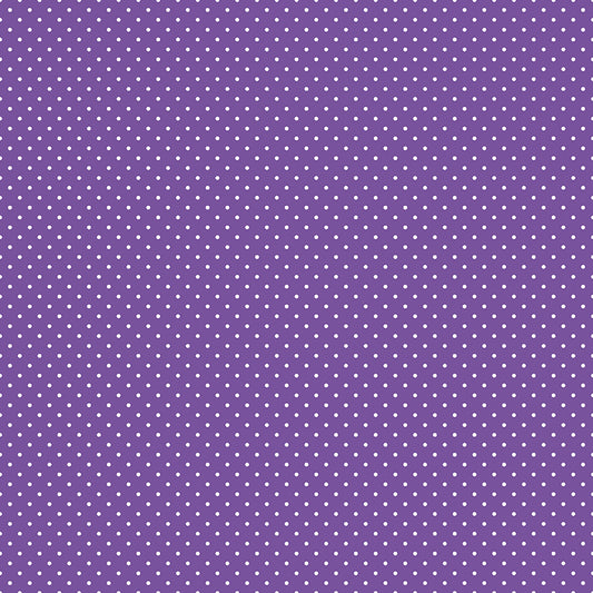 Swiss Dot White on Iris Fabric by Riley Blake Designs, C670-IRIS, 1/2 yard increments