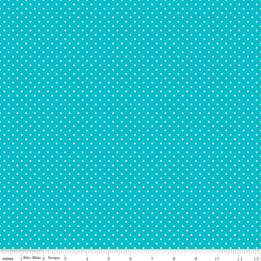 Swiss Dot White On Mermaid's Tail Fabric by Riley Blake Designs, C670-MERMAIDSTAIL, 1/2 yard increments