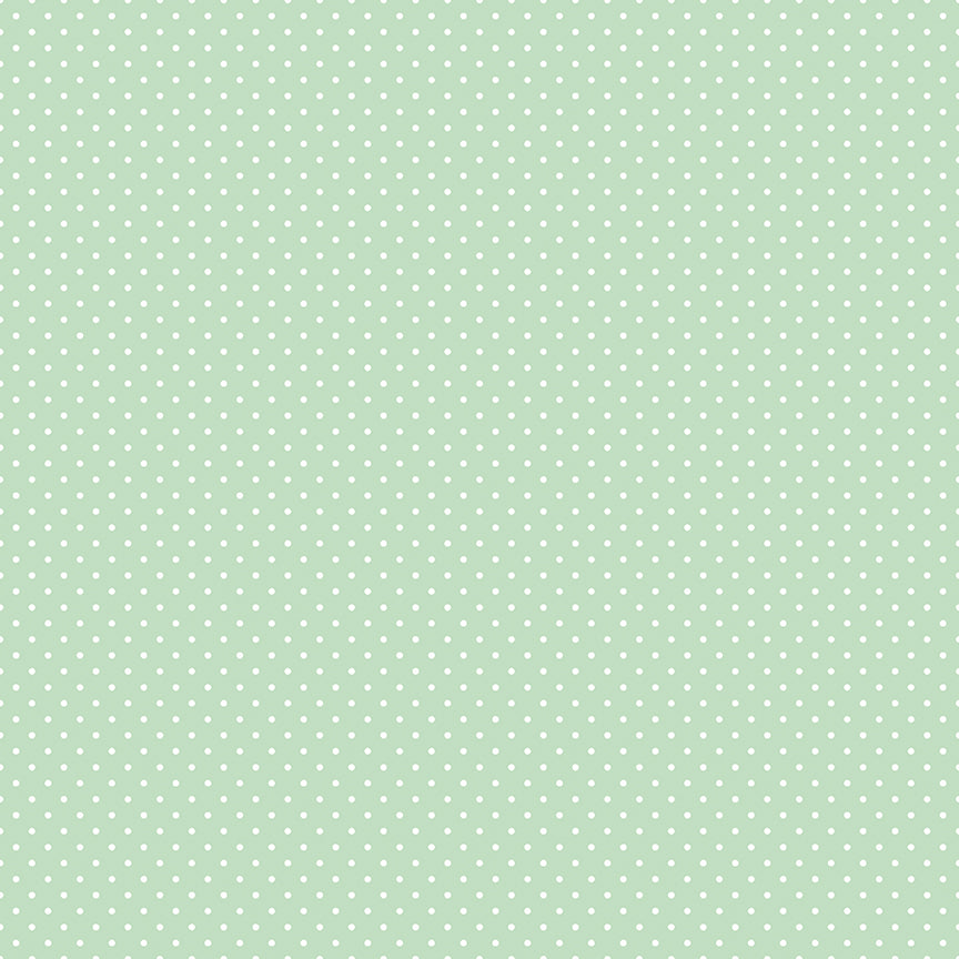 Swiss Dot White on Sweet Mint Fabric by Riley Blake Designs, C670-SWEETMINT, 1/2 yard increments