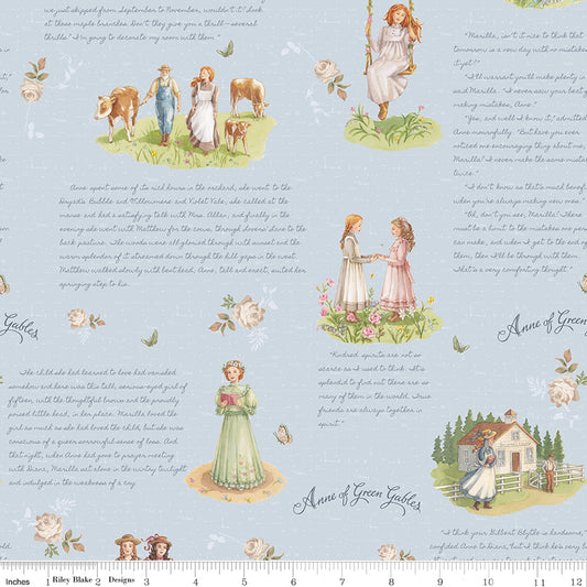 Anne of Green Gables Main Sage for Riley Blake Fabrics, CD16120-SAGE, 1/2 yard increments