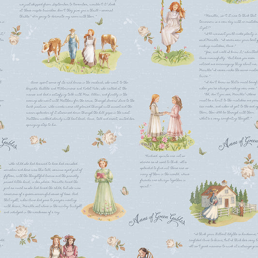 Anne of Green Gables Main Sage for Riley Blake Fabrics, CD16120-SAGE, 1/2 yard increments