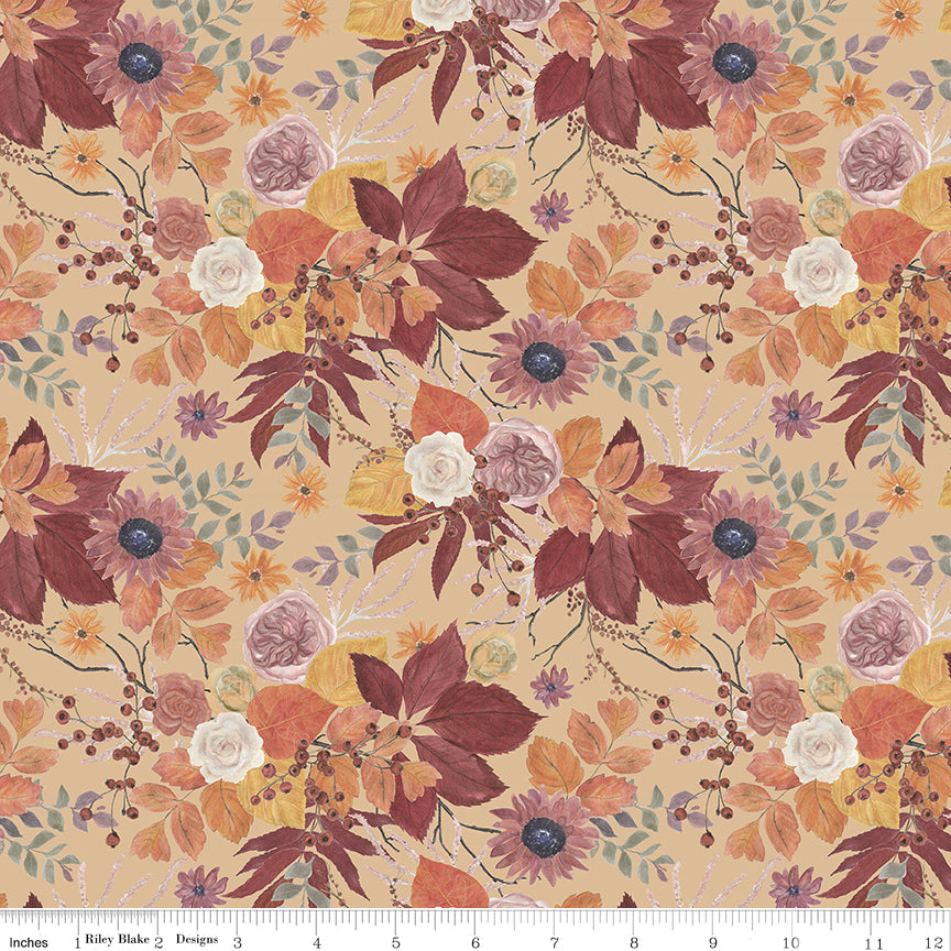 Evening on the Prairie Main Beige by Melissa Gilbert for Riley Blake Fabrics CD16740-BEIGE, 1/2 yard increments