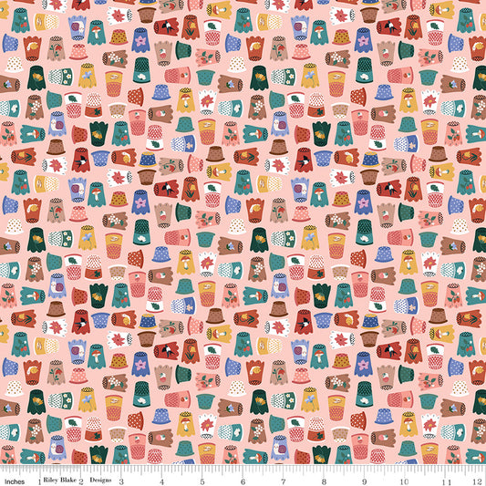 Thimbelina & the Sewing Fairies Thimble Collection Apricot Mist by Jennifer Long for Riley Blake Fabrics CD16863-APRICOTMIST, 1/2 yard increments