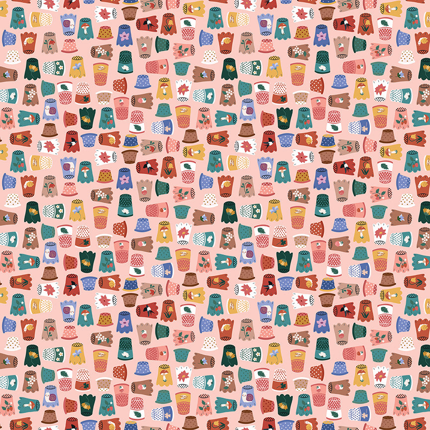 Thimbelina & the Sewing Fairies Thimble Collection Apricot Mist by Jennifer Long for Riley Blake Fabrics CD16863-APRICOTMIST, 1/2 yard increments