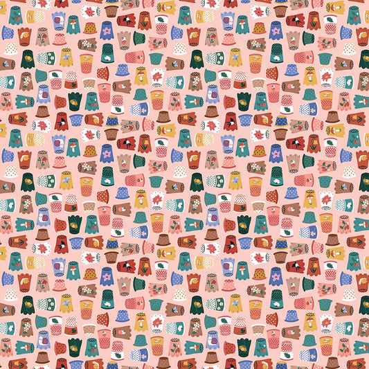 Thimbelina & the Sewing Fairies Thimble Collection Apricot Mist by Jennifer Long for Riley Blake Fabrics CD16863-APRICOTMIST, 1/2 yard increments