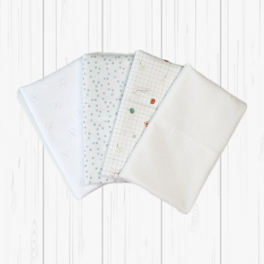 White Fat Quarter Bundle (4 fabrics)