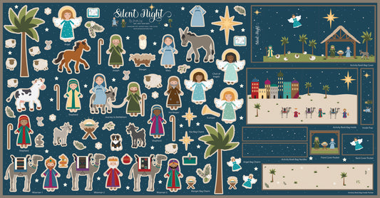 Silent Night Nativity Felt Panel by Jennifer Long for Riley Blake Designs