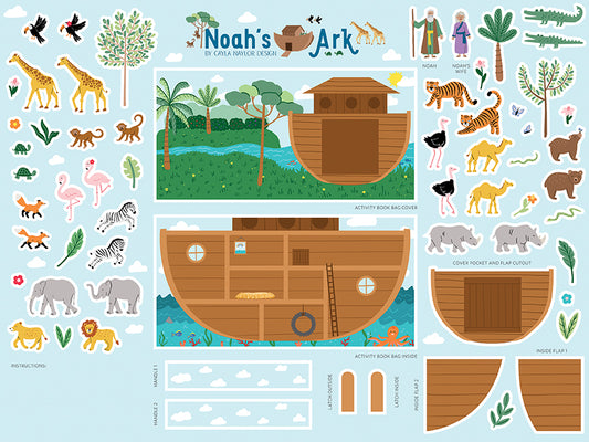Two by Two 36" x 48" Noah's Ark Quiet Book Felt Panel for Riley Blake Designs FT16688-PANEL