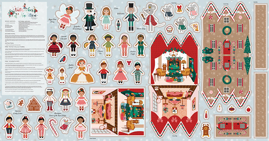 Nutcracker Tradition Felt Panel by Jennifer Long for Riley Blake Designs FT17677-PANEL