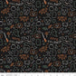 Frank and Friends Glow in the Dark Halloween Icons Black by My Mind's Eye for Riley Blake Fabrics GC17476-BLACK, 1/2 yard increments