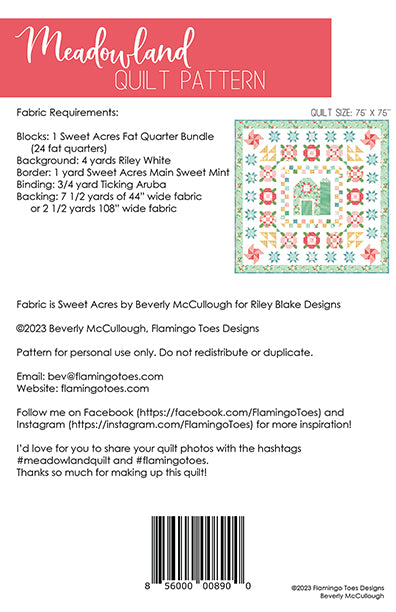 Beverly McCullough Meadowland Quilt Pattern P138-MEADOWLAND
