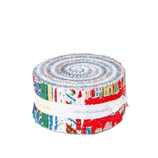 Liberty Deck the Halls 2.5" Rolie Polie for Riley Blake Fabrics - 40 pieces assorted RP-LDECKHALLS-40