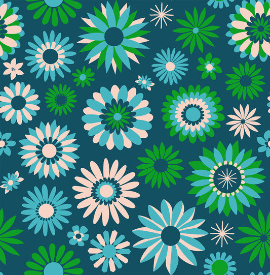 Carousel Kaleidoscope 30s and Retro Floral Light Galaxy by Melody Miller of Ruby Star Society RS0097 15, 1/2 yard increments