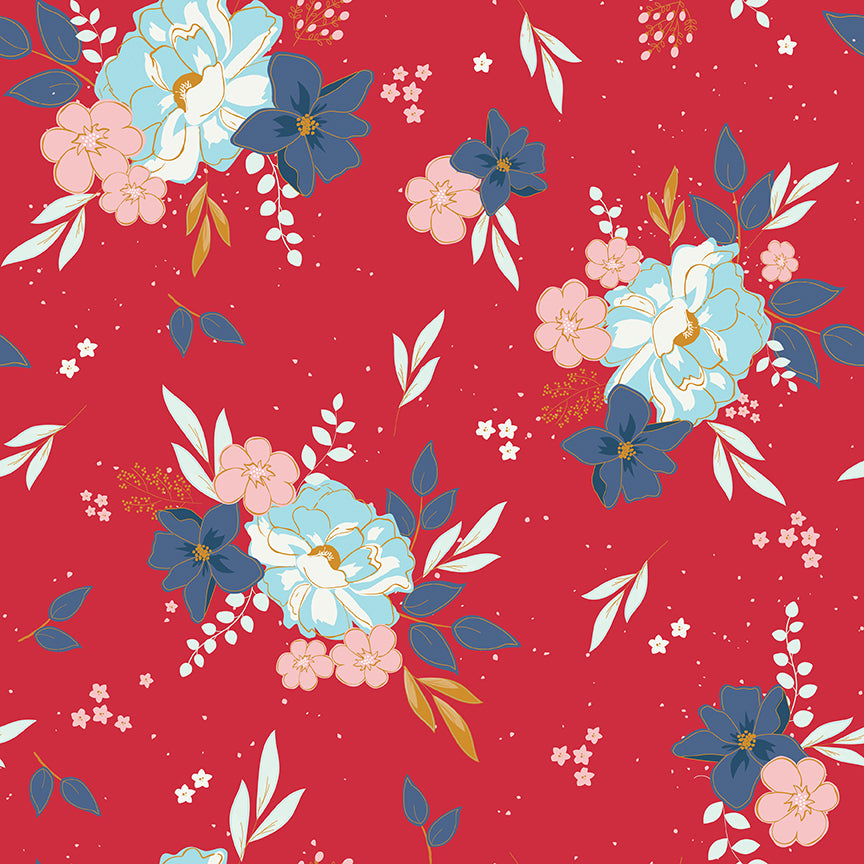 Sweet Freedom Main Red Sparkle for Riley Blake Fabrics SC14410-RED