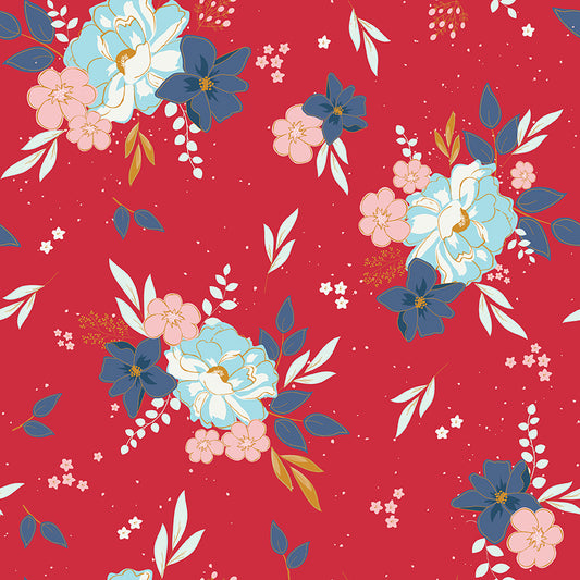 Sweet Freedom Main Red Sparkle for Riley Blake Fabrics SC14410-RED