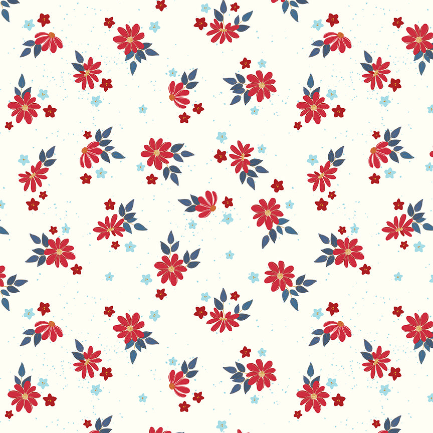 Sweet Freedom Summer Flowers Cloud Sparkle for Riley Blake Fabrics SC14413-CLOUD