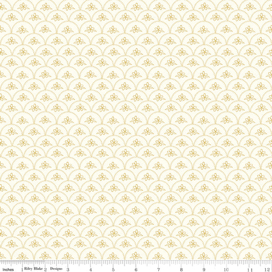 Stay Wild Baptist Fan Cream Sparkle by Amanda Niederhauser for Riley Blake Fabrics SC15213-CREAM, 1/2 yard increments