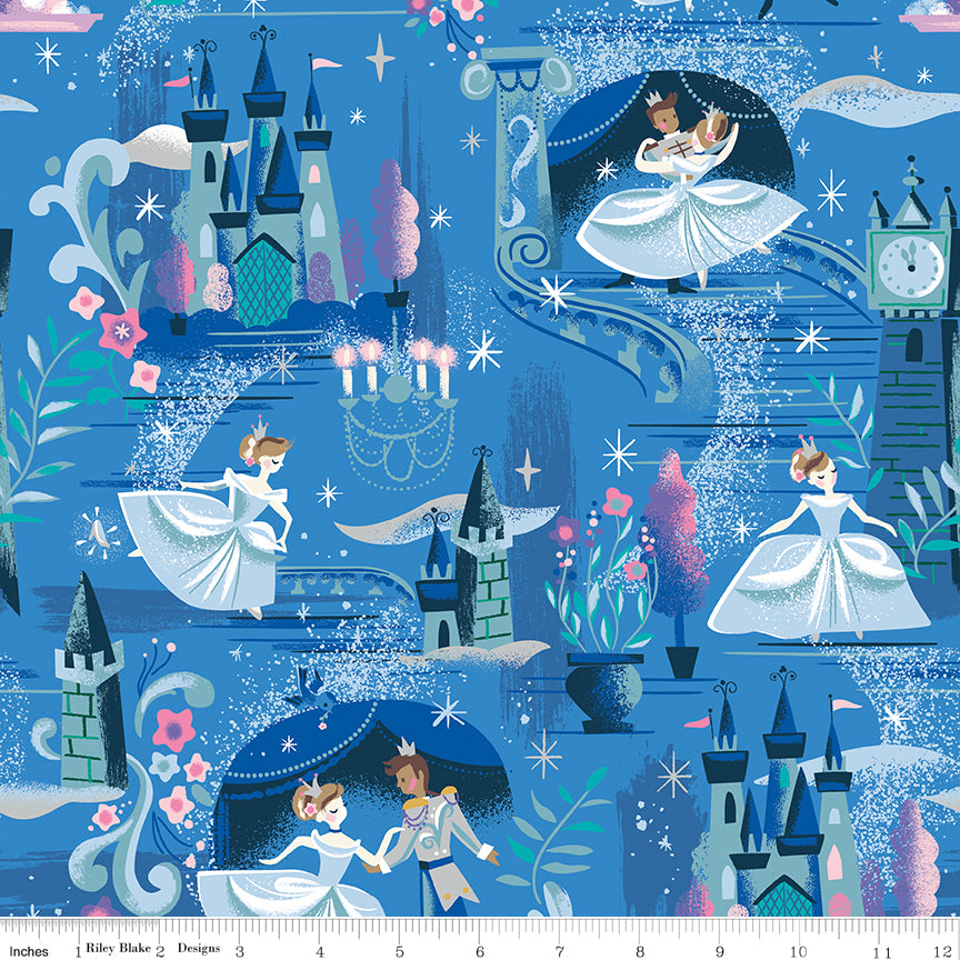 Wishes by Jill Howarth for Riley Blake Fabrics SC18070-BLUEBERRY, 1/2 yard increments