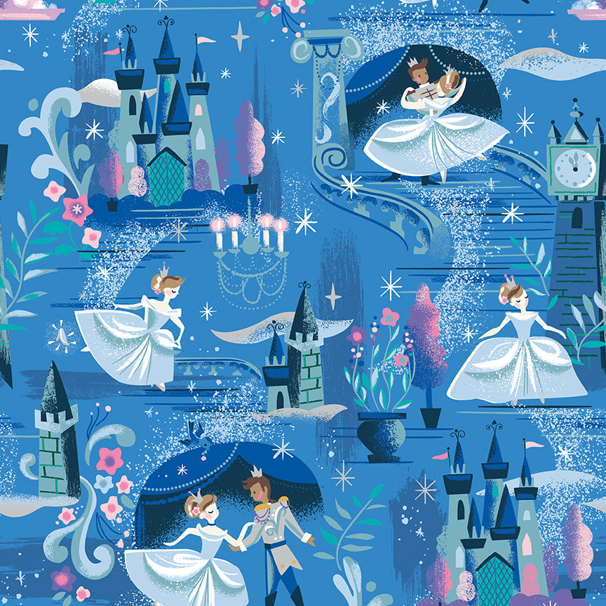 Wishes by Jill Howarth for Riley Blake Fabrics SC18070-BLUEBERRY, 1/2 yard increments