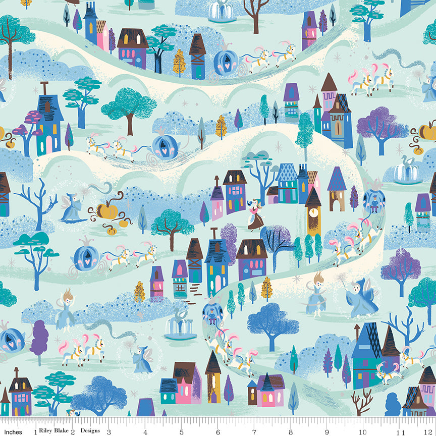 Wishes by Jill Howarth for Riley Blake Fabrics SC18072-BLEACHEDDENIM, 1/2 yard increments