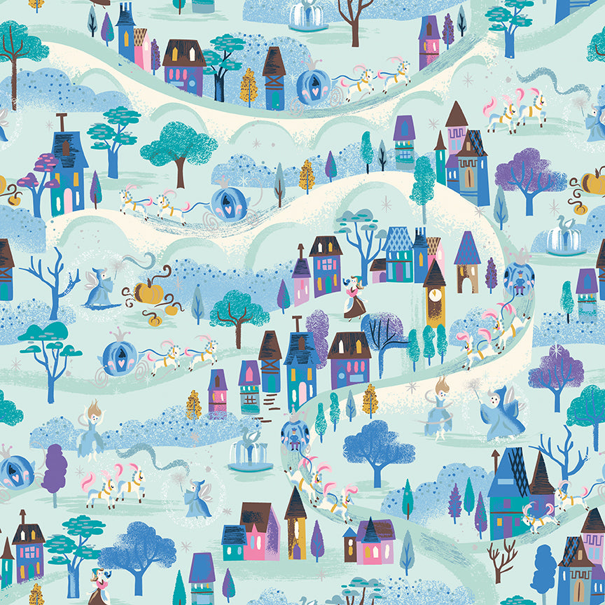 Wishes by Jill Howarth for Riley Blake Fabrics SC18072-BLEACHEDDENIM, 1/2 yard increments