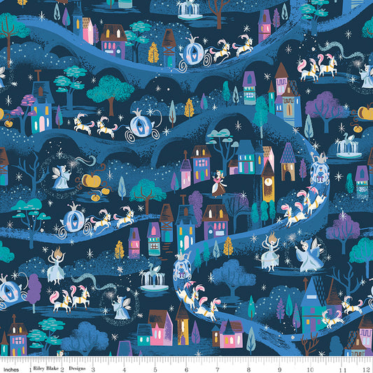 Wishes by Jill Howarth for Riley Blake Fabrics SC18072-BLUEBERRY, 1/2 yard increments