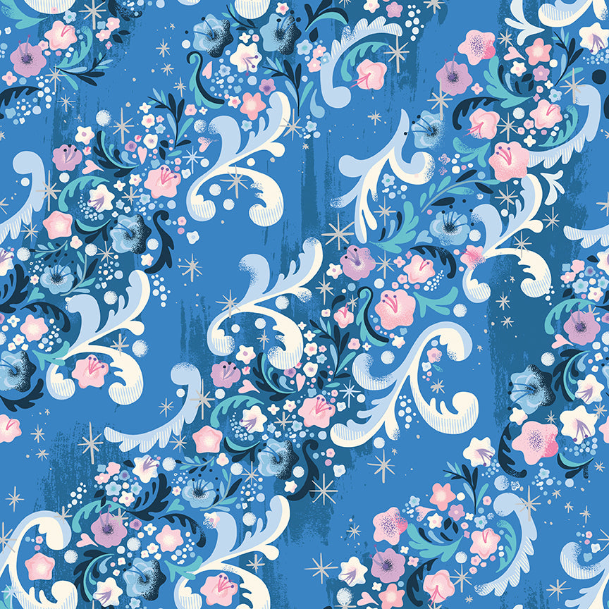 Wishes by Jill Howarth for Riley Blake Fabrics SC18074-BLUEBERRY, 1/2 yard increments