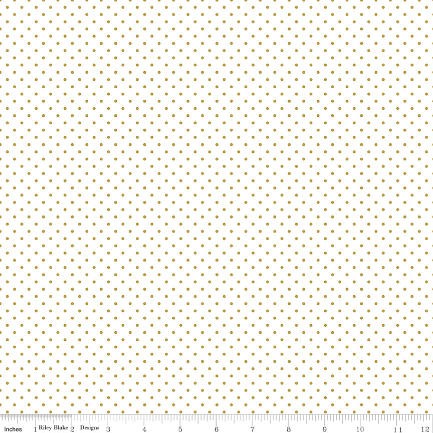 Swiss Dot Gold Sparkle on White Fabric by Riley Blake Designs, SC660-GOLD, 1/2 yard increments