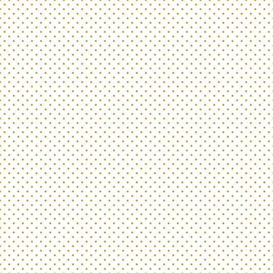 Swiss Dot Gold Sparkle on White Fabric by Riley Blake Designs, SC660-GOLD, 1/2 yard increments